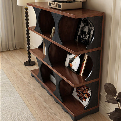 Traditional Vintage Rectangular Particle Board Display Rack 4-Tier For Living Room