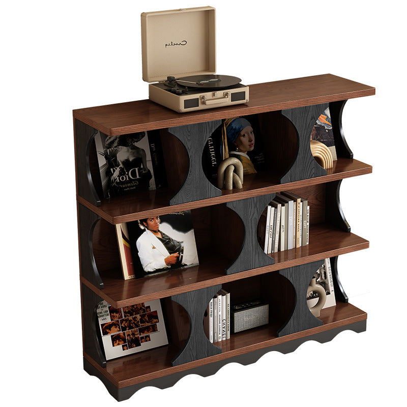 Traditional Vintage Rectangular Particle Board Display Rack 4-Tier For Living Room