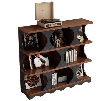 Traditional Vintage Rectangular Particle Board Display Rack 4-Tier For Living Room