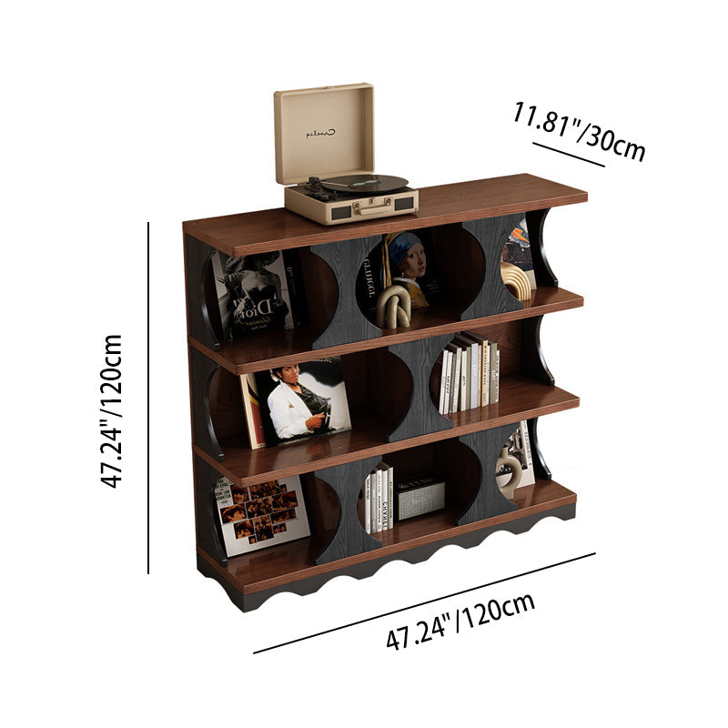Traditional Vintage Rectangular Particle Board Display Rack 4-Tier For Living Room