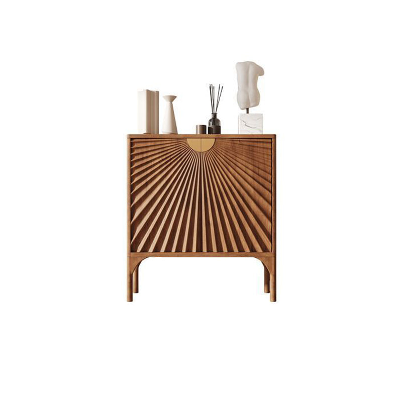 Contemporary Scandinavian Rectangular Solid Wood MDF Storage Cabinet 3-Tier For Living Room