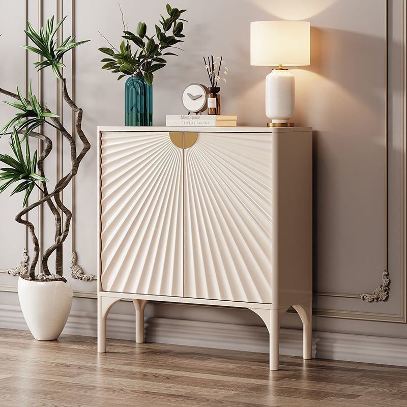 Contemporary Scandinavian Rectangular Solid Wood MDF Storage Cabinet 3-Tier For Living Room