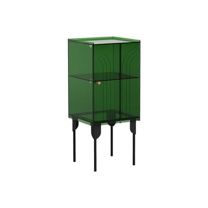 Contemporary Scandinavian Rectangular Iron Acrylic Storage Cabinet 3-Tier For Living Room