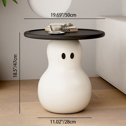 Modern Art Deco Snowman Round MDF Fiberglass Coffee Table 1-Tier For Living Room