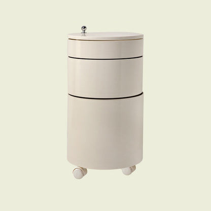 Modern Minimalist Rotatable Round ABS Steel Plate Movable End Table 2/3-Cabinet For Living Room