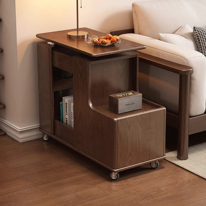 Contemporary Creative Rotatable Geometric Shape Plywood Movable End Table 3-Tier For Living Room