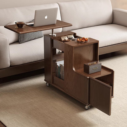 Contemporary Creative Rotatable Geometric Shape Plywood Movable End Table 3-Tier For Living Room