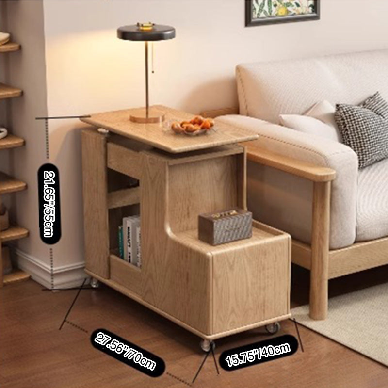 Contemporary Creative Rotatable Geometric Shape Plywood Movable End Table 3-Tier For Living Room