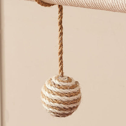 Modern Minimalist Triangle Hemp Rope Plywood Cat Tower 3-Tier For Living Room