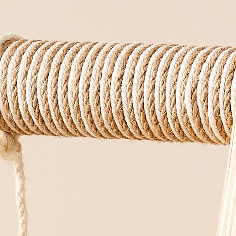 Modern Minimalist Triangle Hemp Rope Plywood Cat Tower 3-Tier For Living Room