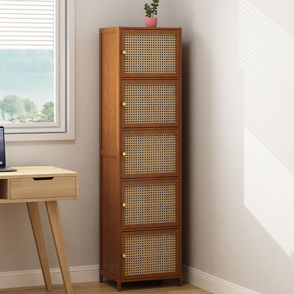 Modern Minimalist Square Bamboo MDF Plastic Rattan Weaving Storage Cabinet 2/3/4/5/6-Cabinet For Study