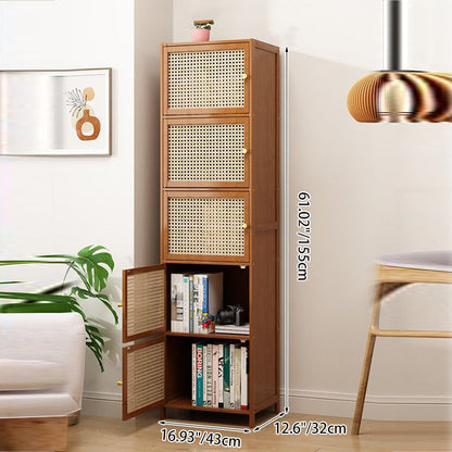 Modern Minimalist Square Bamboo MDF Plastic Rattan Weaving Storage Cabinet 2/3/4/5/6-Cabinet For Study