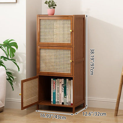 Modern Minimalist Square Bamboo MDF Plastic Rattan Weaving Storage Cabinet 2/3/4/5/6-Cabinet For Study