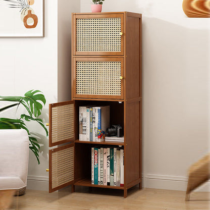 Modern Minimalist Square Bamboo MDF Plastic Rattan Weaving Storage Cabinet 2/3/4/5/6-Cabinet For Study