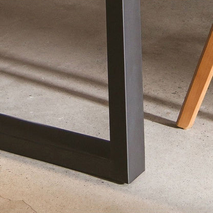 Modern Minimalist Rectangular Pine Wood Iron Dining Table For 4-6 Seats
