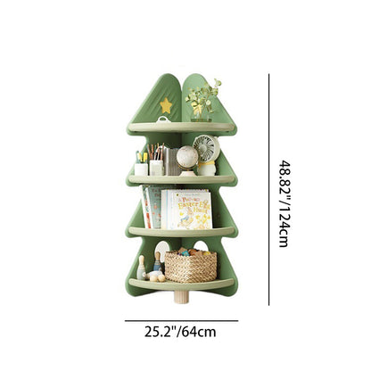 Contemporary Creative Christmas Tree Environmentally Friendly HDPE Kids Corner Storage Shelf 4-Tier For Living Room
