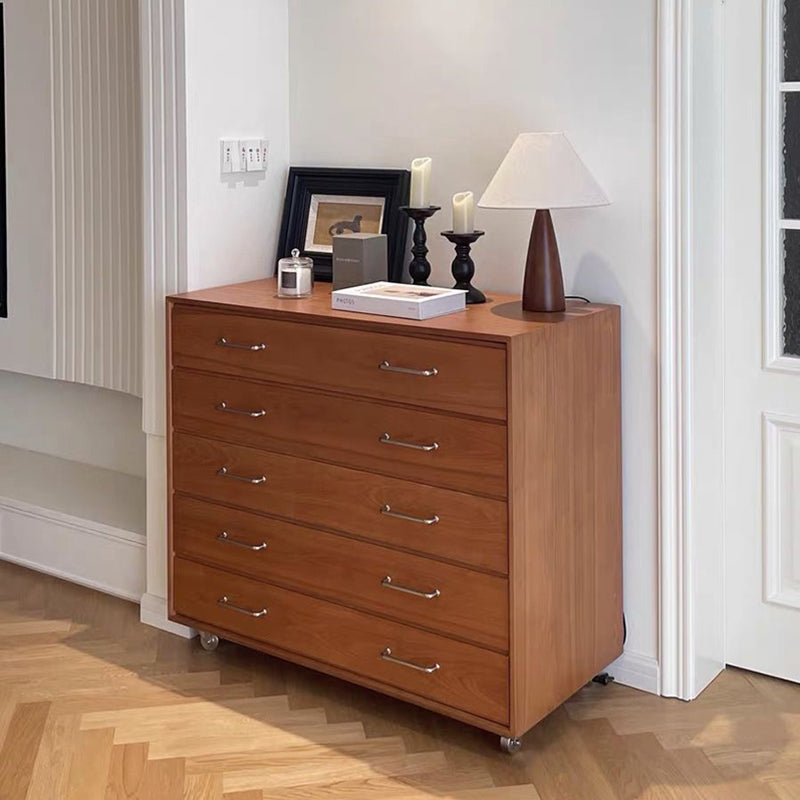 Traditional Vintage Multi-Layer Large Capacity Rectangular Eco-Friendly Engineered Wood Metal Storage Cabinet 5-Drawer For Living Room & Bedroom