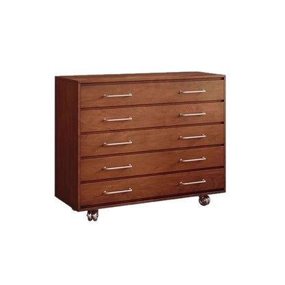 Traditional Vintage Multi-Layer Large Capacity Rectangular Eco-Friendly Engineered Wood Metal Storage Cabinet 5-Drawer For Living Room & Bedroom