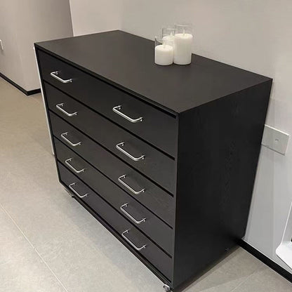 Traditional Vintage Multi-Layer Large Capacity Rectangular Eco-Friendly Engineered Wood Metal Storage Cabinet 5-Drawer For Living Room & Bedroom