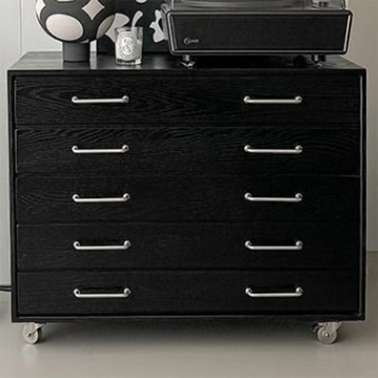 Traditional Vintage Multi-Layer Large Capacity Rectangular Eco-Friendly Engineered Wood Metal Storage Cabinet 5-Drawer For Living Room & Bedroom