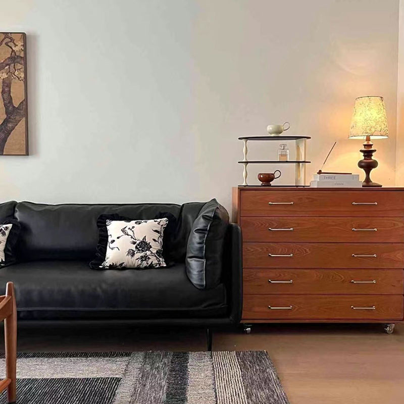 Traditional Vintage Multi-Layer Large Capacity Rectangular Eco-Friendly Engineered Wood Metal Storage Cabinet 5-Drawer For Living Room & Bedroom