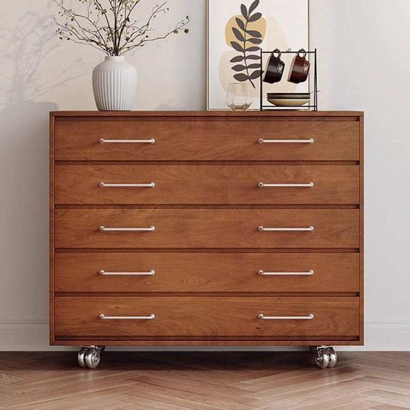 Traditional Vintage Multi-Layer Large Capacity Rectangular Eco-Friendly Engineered Wood Metal Storage Cabinet 5-Drawer For Living Room & Bedroom