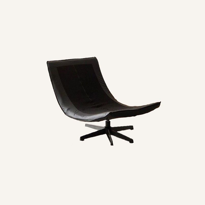 Contemporary Scandinavian Rotatable Arc-Shaped Chenille Faux Leather Carbon Steel Plush Cotton Sponge Lazy Detachable Accent Chair Backrest Armless For Living Room & Bedroom
