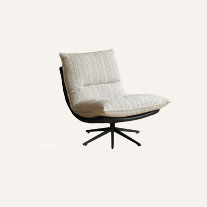 Contemporary Scandinavian Rotatable Arc-Shaped Chenille Faux Leather Carbon Steel Plush Cotton Sponge Lazy Detachable Accent Chair Backrest Armless For Living Room & Bedroom