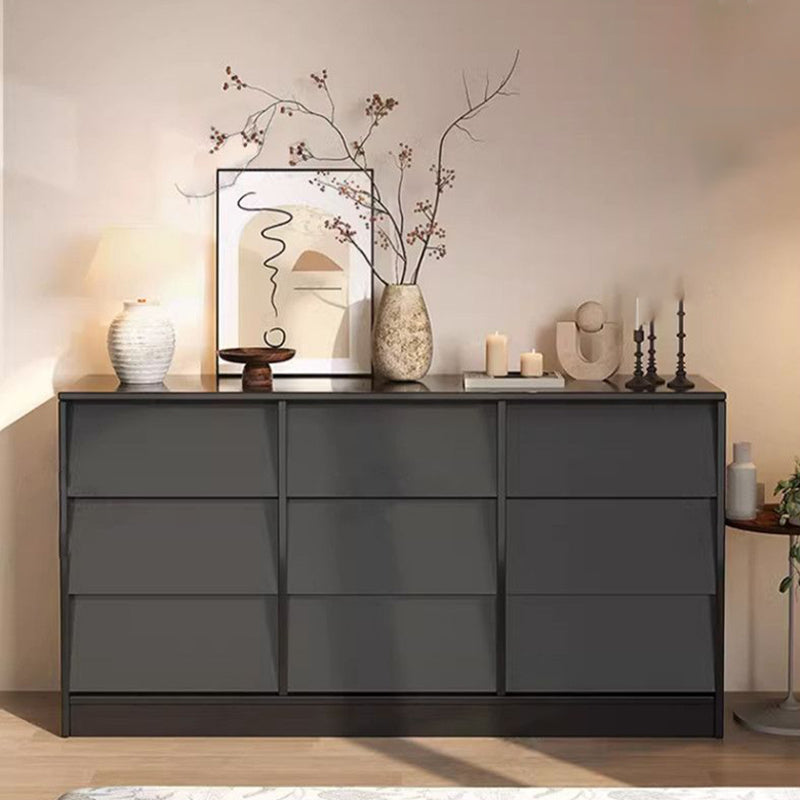 Contemporary Retro Venetian Blind Rectangular Eco-Friendly Engineered Wood MDF Carbon Steel Storage Cabinet 6/9-Drawer For Living Room & Bedroom