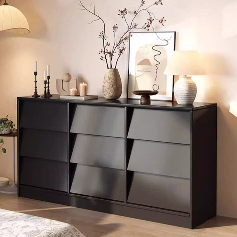 Contemporary Retro Venetian Blind Rectangular Eco-Friendly Engineered Wood MDF Carbon Steel Storage Cabinet 6/9-Drawer For Living Room & Bedroom