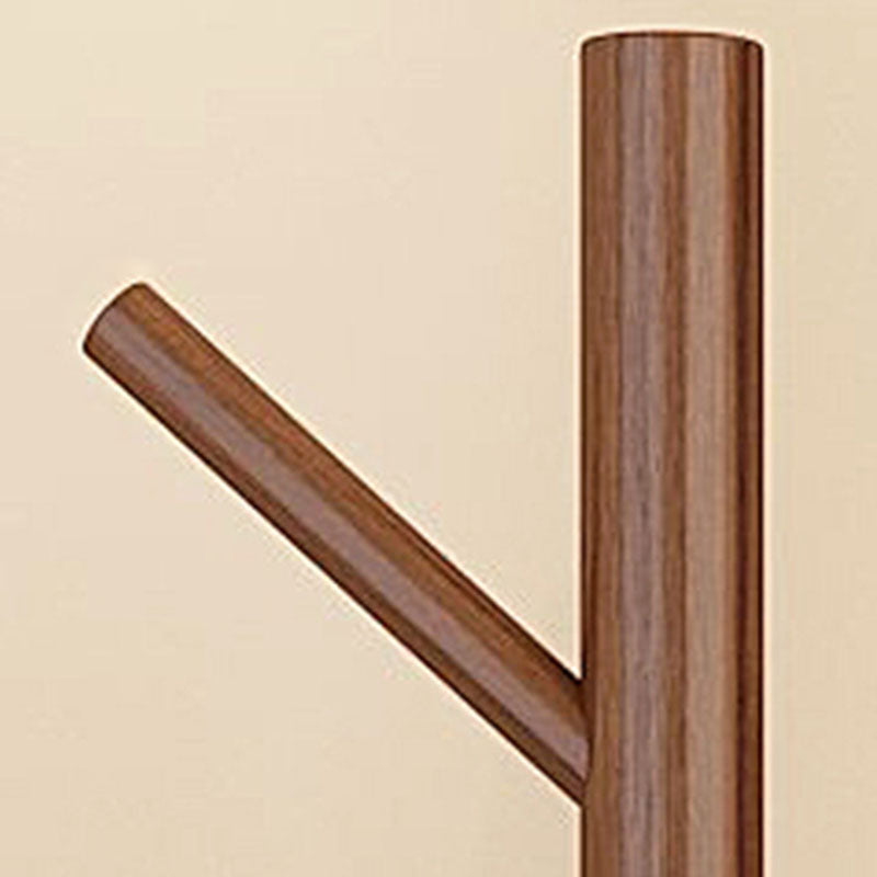 Modern Minimalist Rotatable Disk Branch Pine Wood MDF Clothes Tree Storage Shelf 3-Tier For Hallway & Entryway
