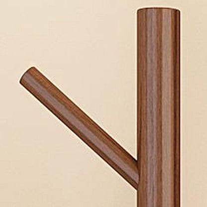Modern Minimalist Rotatable Disk Branch Pine Wood MDF Clothes Tree Storage Shelf 3-Tier For Hallway & Entryway