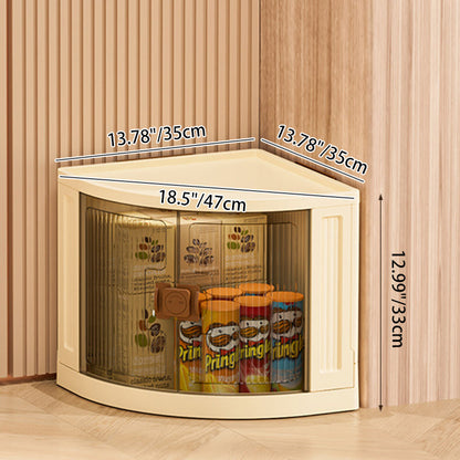 Modern Simplicity Foldable Fan-Shaped PP Movable Corner Storage Cabinet 1/2/3-Cabinet For Living Room