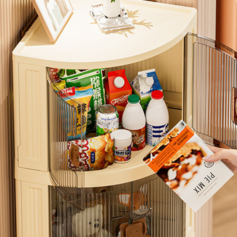 Modern Simplicity Foldable Fan-Shaped PP Movable Corner Storage Cabinet 1/2/3-Cabinet For Living Room