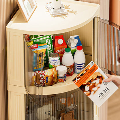 Modern Simplicity Foldable Fan-Shaped PP Movable Corner Storage Cabinet 1/2/3-Cabinet For Living Room