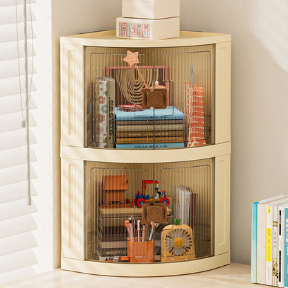 Modern Simplicity Foldable Fan-Shaped PP Movable Corner Storage Cabinet 1/2/3-Cabinet For Living Room