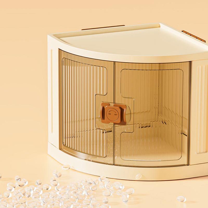 Modern Simplicity Foldable Fan-Shaped PP Movable Corner Storage Cabinet 1/2/3-Cabinet For Living Room