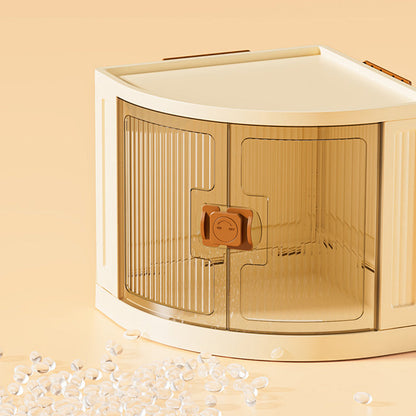 Modern Simplicity Foldable Fan-Shaped PP Movable Corner Storage Cabinet 1/2/3-Cabinet For Living Room