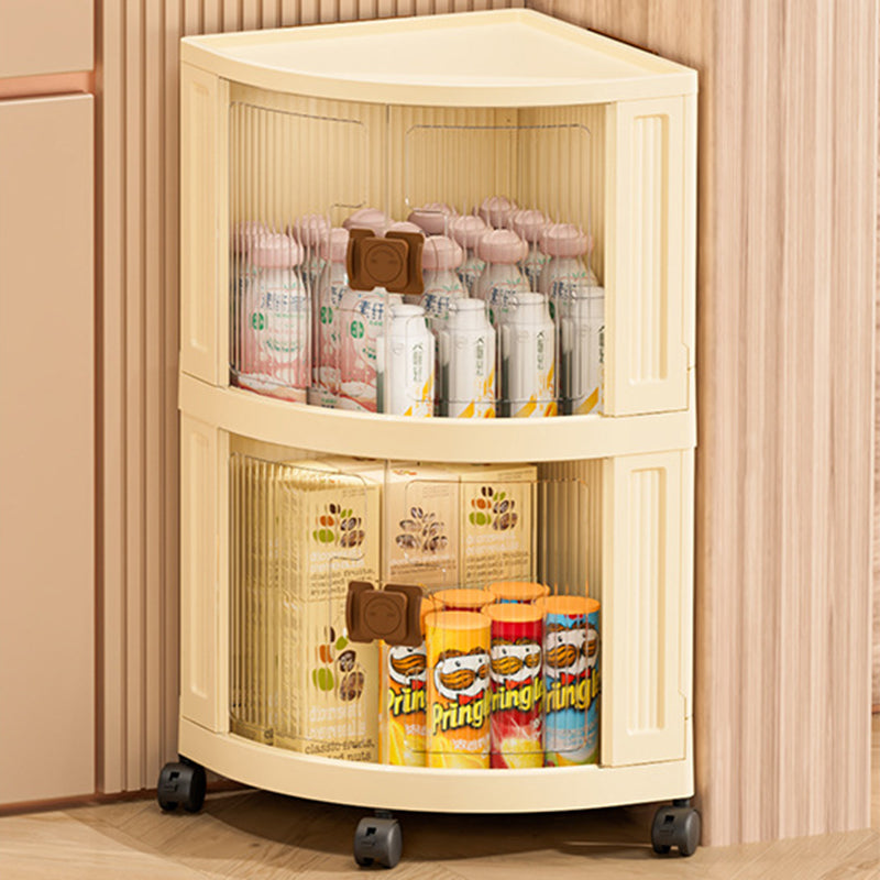 Modern Simplicity Foldable Fan-Shaped PP Movable Corner Storage Cabinet 1/2/3-Cabinet For Living Room