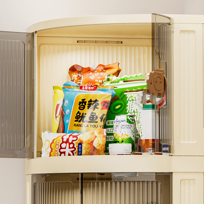 Modern Simplicity Foldable Fan-Shaped PP Movable Corner Storage Cabinet 1/2/3-Cabinet For Living Room