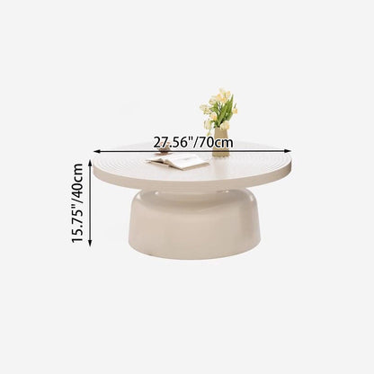 Contemporary Nordic Vortex Pattern Round MDF Carbon Steel Coffee Table Set 1-Tier For Living Room