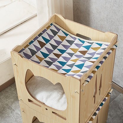 Modern Art Deco Sturdy Square MDF Integrated Cat Beds 1-Cabinet For Living Room