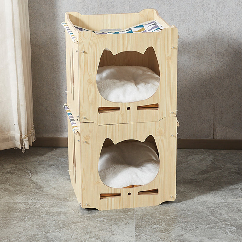Modern Art Deco Sturdy Square MDF Integrated Cat Beds 1-Cabinet For Living Room