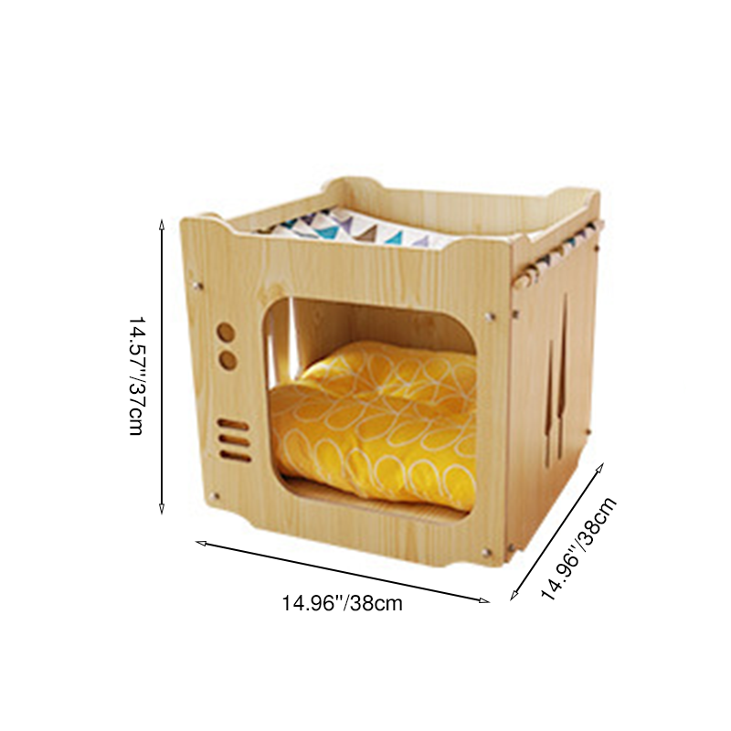 Modern Art Deco Sturdy Square MDF Integrated Cat Beds 1-Cabinet For Living Room
