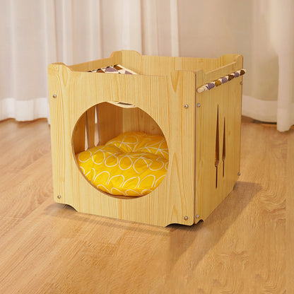 Modern Art Deco Sturdy Square MDF Integrated Cat Beds 1-Cabinet For Living Room