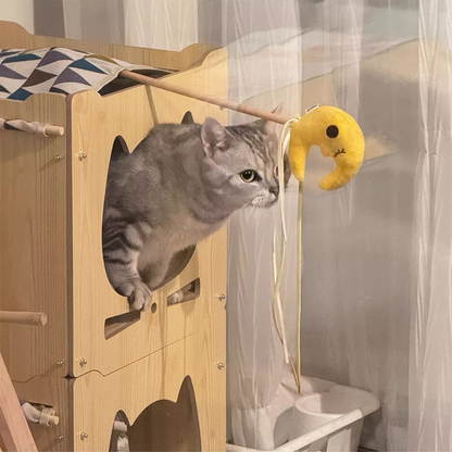 Modern Art Deco Sturdy Square MDF Integrated Cat Beds 1-Cabinet For Living Room