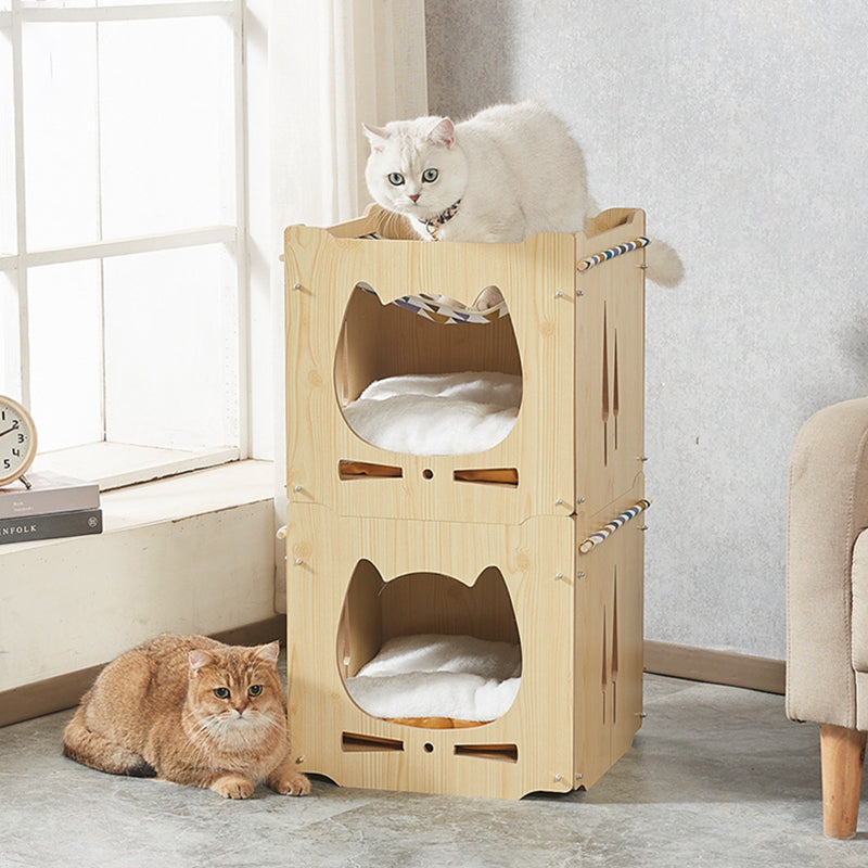 Modern Art Deco Sturdy Square MDF Integrated Cat Beds 1-Cabinet For Living Room