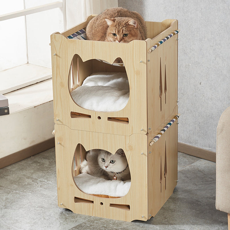 Modern Art Deco Sturdy Square MDF Integrated Cat Beds 1-Cabinet For Living Room
