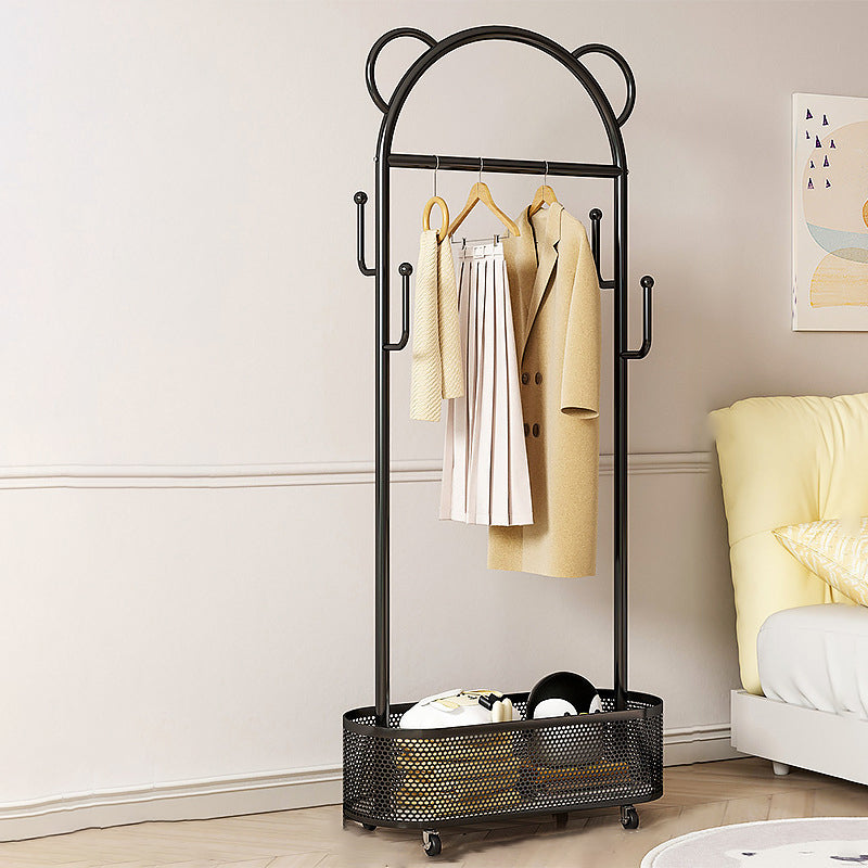 Contemporary Creative Bear-Shape Carbon Steel Iron Hall Tree 1-Basket For Entryway & Hallway
