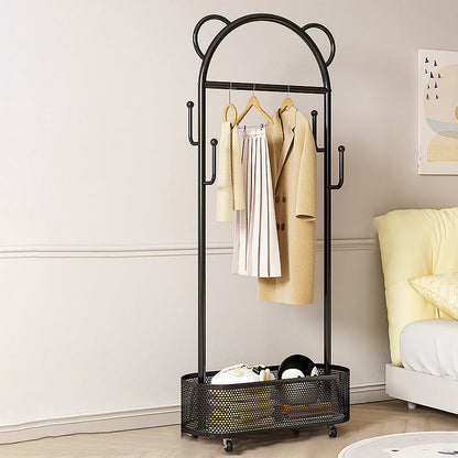 Contemporary Creative Bear-Shape Carbon Steel Iron Hall Tree 1-Basket For Entryway & Hallway